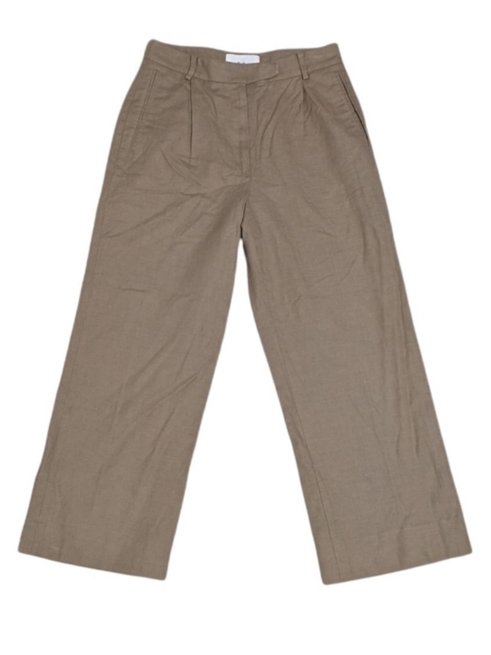 FOLK CLOTHING Cotton Wool Pleated Wide Leg Trousers